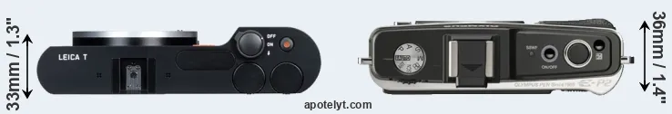Compare T Typ 701 versus E-P2 top