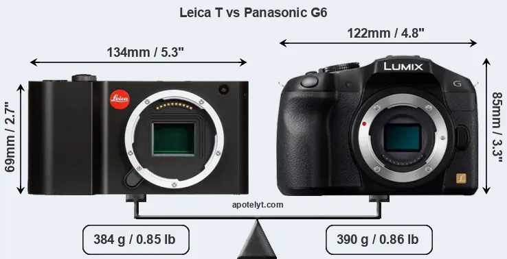 Size Leica T vs Panasonic G6