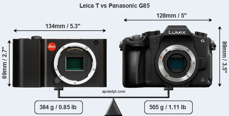 Size Leica T vs Panasonic G85