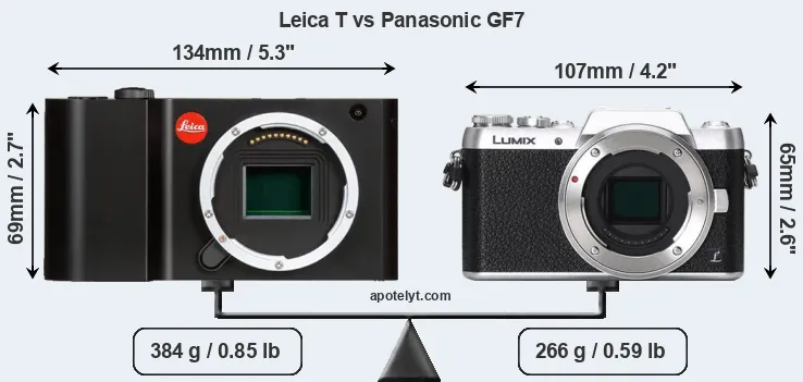 Size Leica T vs Panasonic GF7