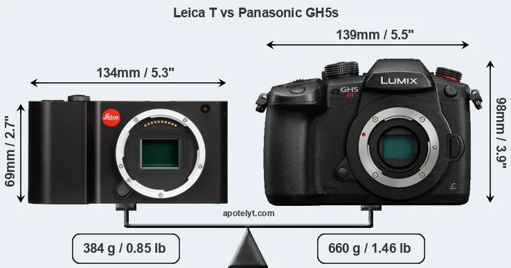 Size Leica T vs Panasonic GH5s
