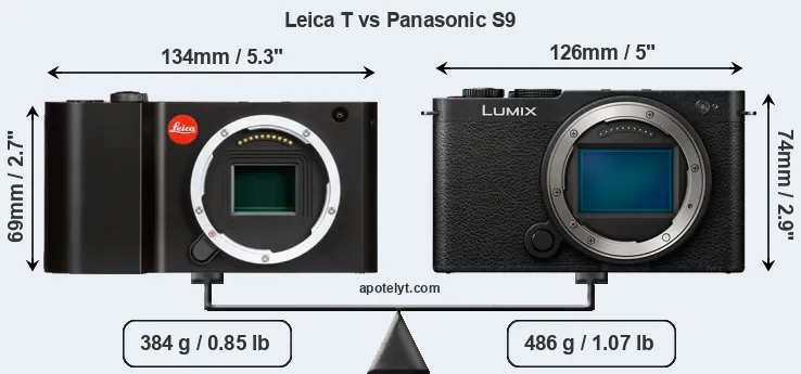 Size Leica T vs Panasonic S9