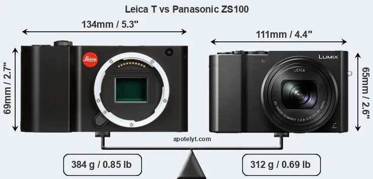 Size Leica T vs Panasonic ZS100