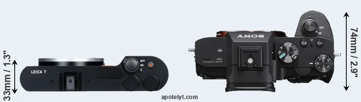Compare T Typ 701 versus A7 III top