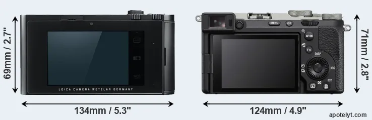 Comparison T Typ 701 or A7C II rear