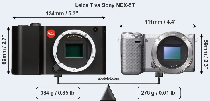 Size Leica T vs Sony NEX-5T