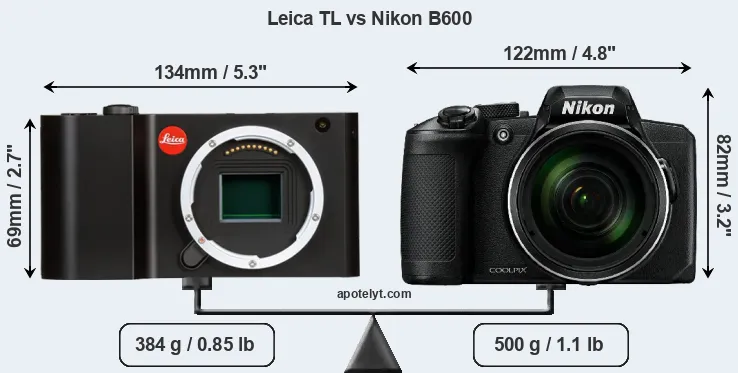 Size Leica TL vs Nikon B600