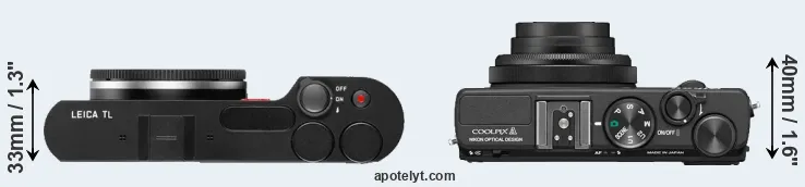 Compare TL versus Coolpix A top