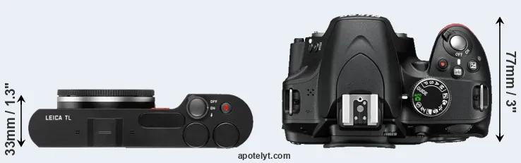 Compare TL versus D3200 top
