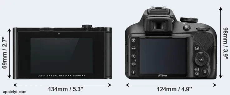 Comparison TL or D3400 rear