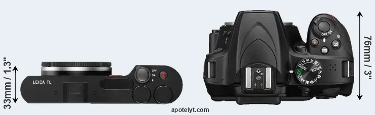 Compare TL versus D3400 top