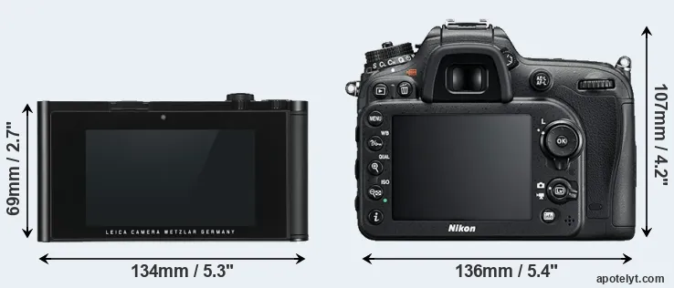 Comparison TL or D7200 rear