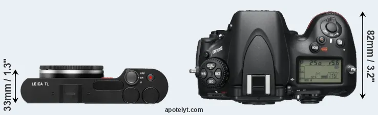 Compare TL versus D800 top