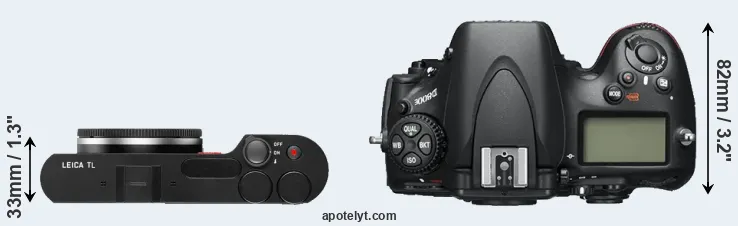 Compare TL versus D800E top