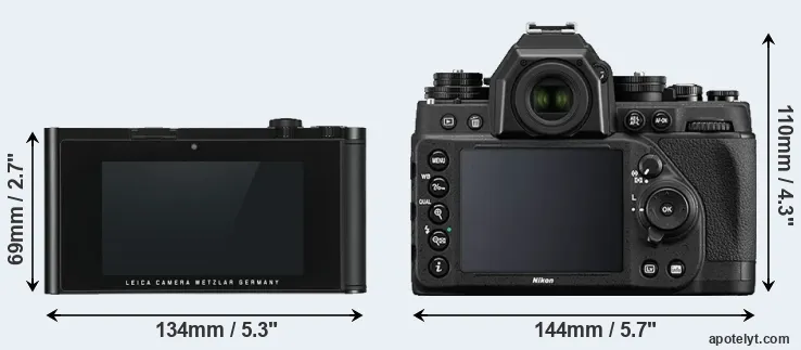 Comparison TL or Df rear