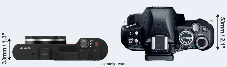 Compare TL versus E-410 top