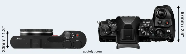 Compare TL versus E-M1 II top