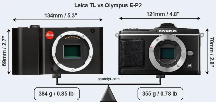 Size Leica TL vs Olympus E-P2