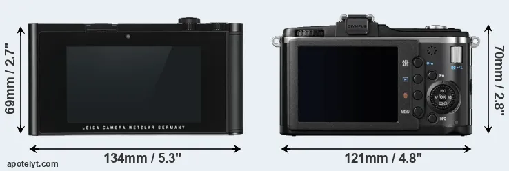 Comparison TL or E-P2 rear