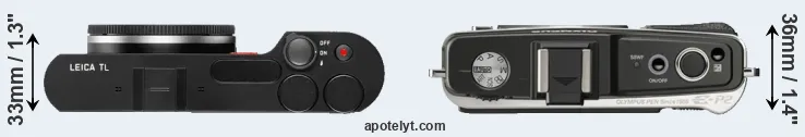 Compare TL versus E-P2 top