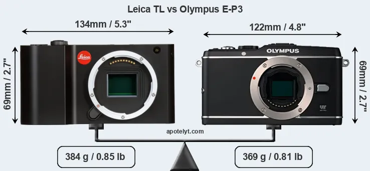 Size Leica TL vs Olympus E-P3