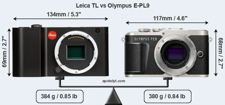 Size Leica TL vs Olympus E-PL9