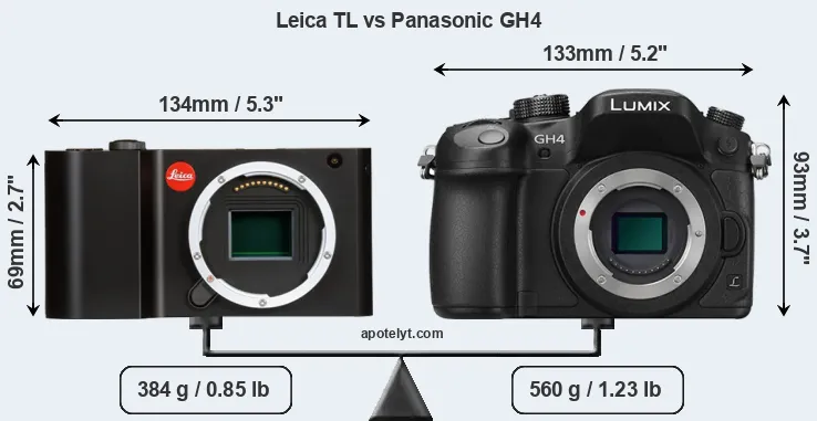 Size Leica TL vs Panasonic GH4