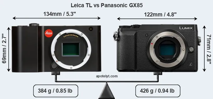 Size Leica TL vs Panasonic GX85