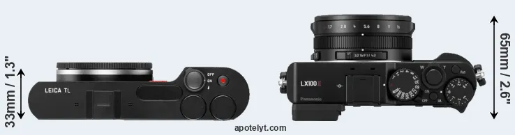 Compare TL versus LX100 II top