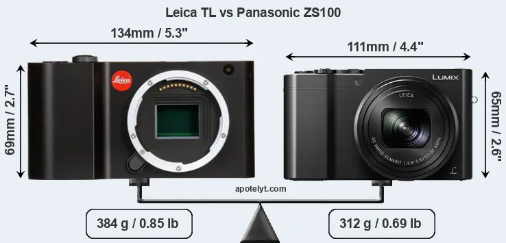 Size Leica TL vs Panasonic ZS100
