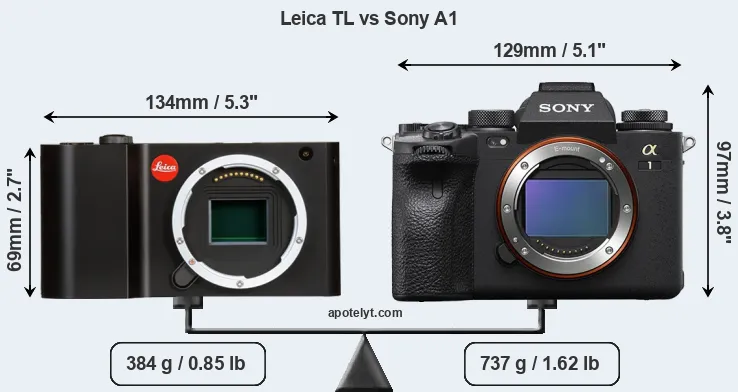 Size Leica TL vs Sony A1