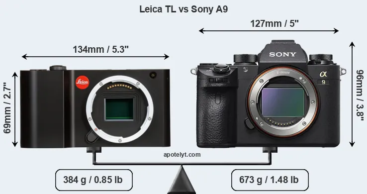 Size Leica TL vs Sony A9