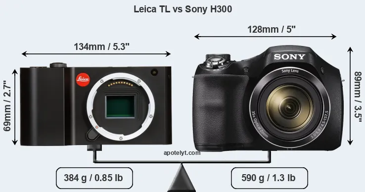 Size Leica TL vs Sony H300