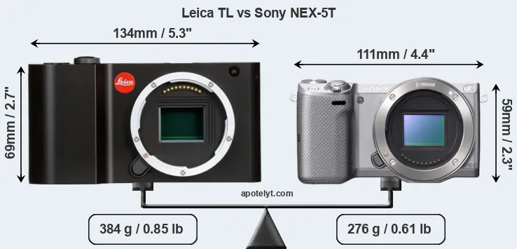 Size Leica TL vs Sony NEX-5T