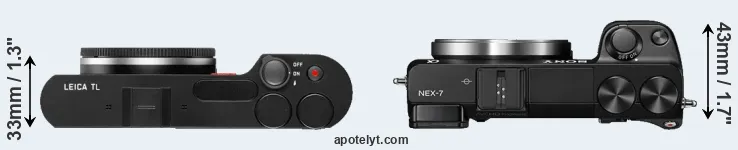 Compare TL versus NEX-7 top