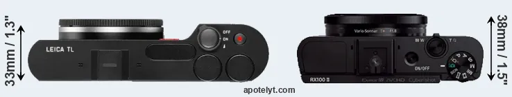 Compare TL versus RX100 II top
