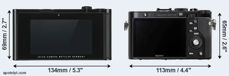 Comparison TL or RX1R rear