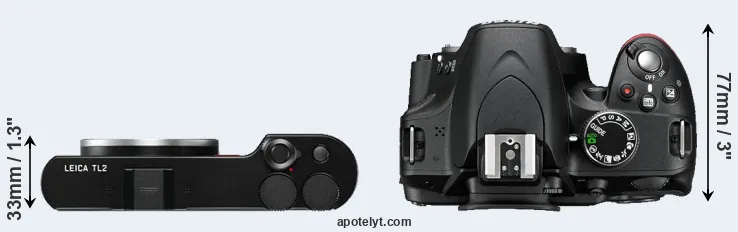 Compare TL2 versus D3200 top