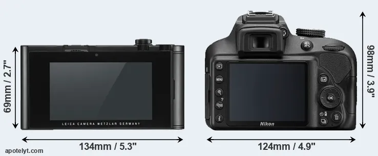 Comparison TL2 or D3400 rear