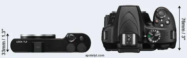 Compare TL2 versus D3400 top