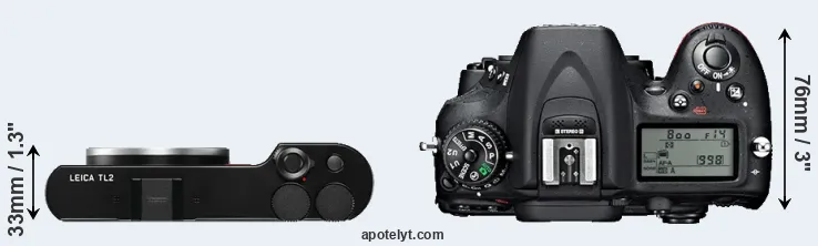 Compare TL2 versus D7100 top