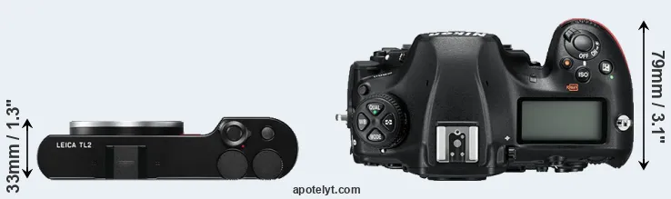 Compare TL2 versus D850 top
