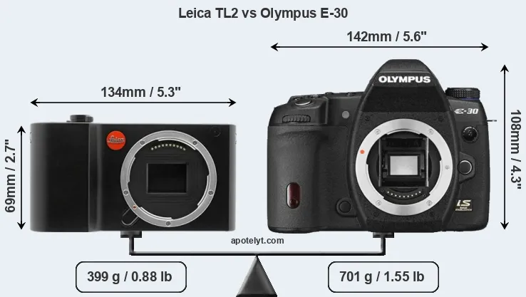 Size Leica TL2 vs Olympus E-30