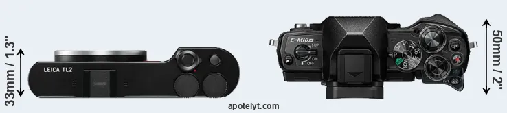 Compare TL2 versus E-M10 III top