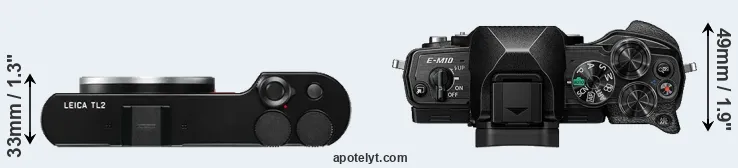 Compare TL2 versus E-M10 IV top