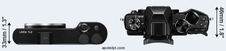 Compare TL2 versus E-M10 top
