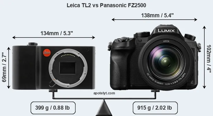 Size Leica TL2 vs Panasonic FZ2500