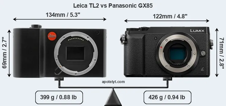 Size Leica TL2 vs Panasonic GX85