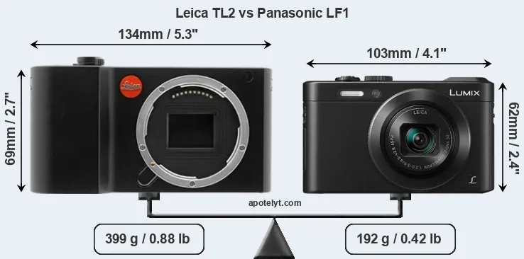 Size Leica TL2 vs Panasonic LF1