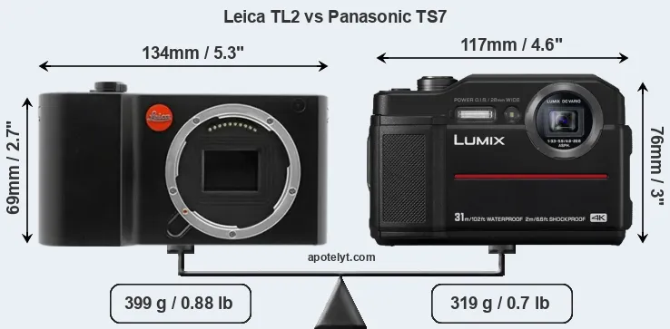 Size Leica TL2 vs Panasonic TS7